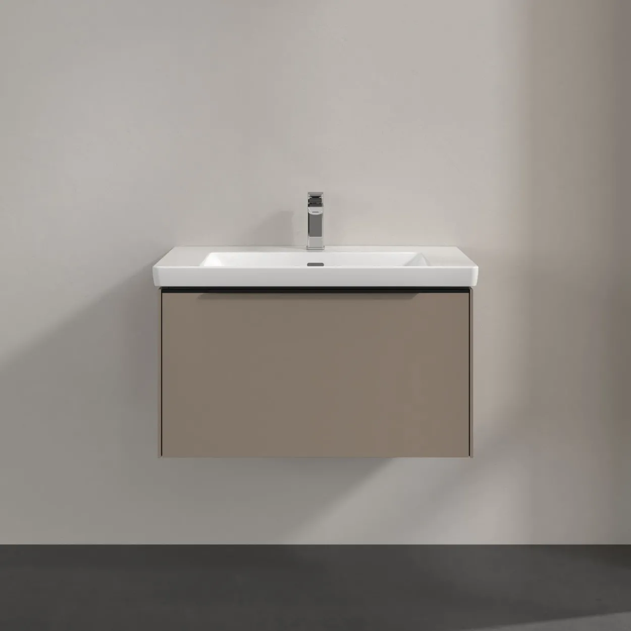 V&b subway 3.0 servantskap 77x42 taupe håndtak i volcano black