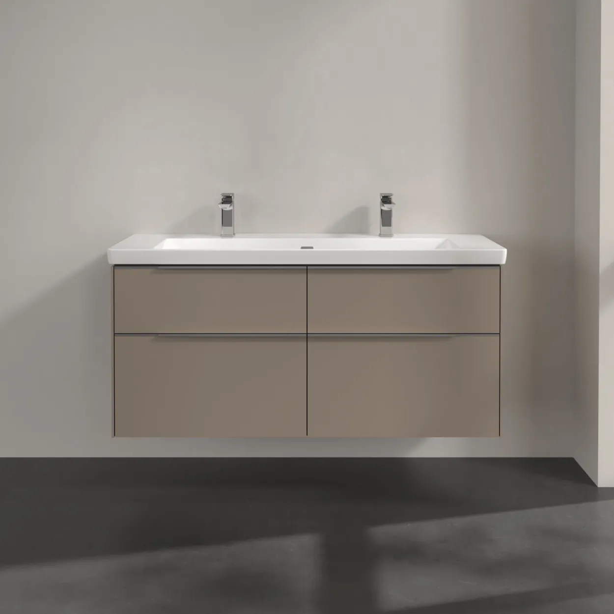 V&b subway 3.0 servantskap 127x57 taupe m/lys håndtak i krom