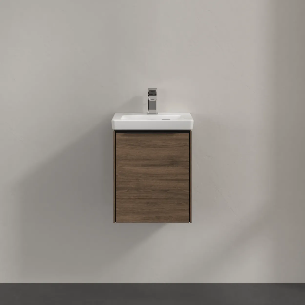 V&b subway 3.0 servantskap 35x42 venstre arizona oak håndtak i volcano black