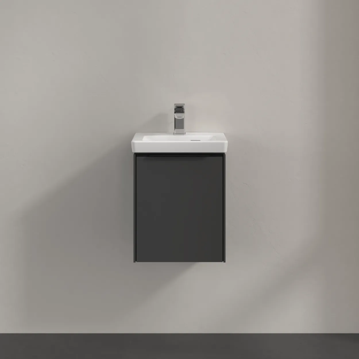 V&b subway 3.0 servantskap 35x42 venstre black graphite håndtak i volcano