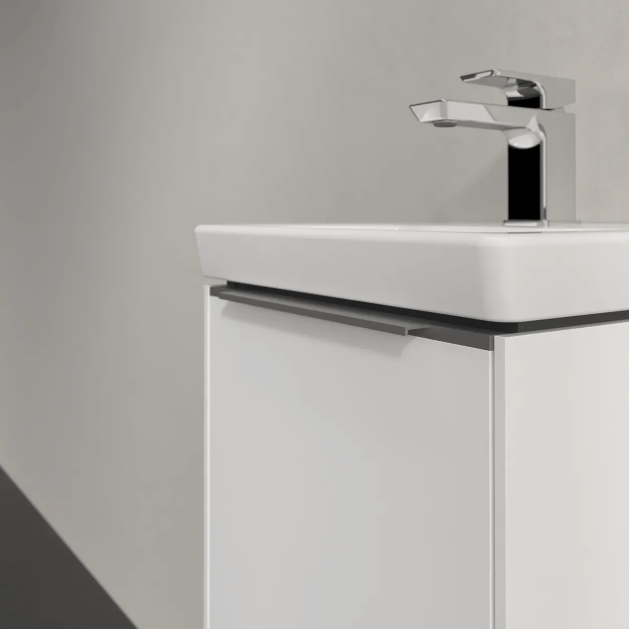 V&b subway 3.0 servantskap 35x42 venstre brilliant white håndtak i krom