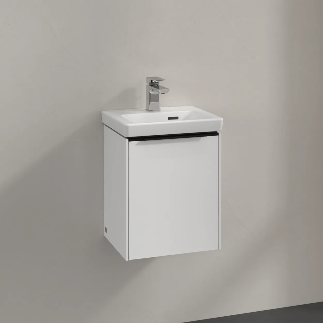 V&b subway 3.0 servantskap 35x42 venstre brilliant white håndtak i volcano black