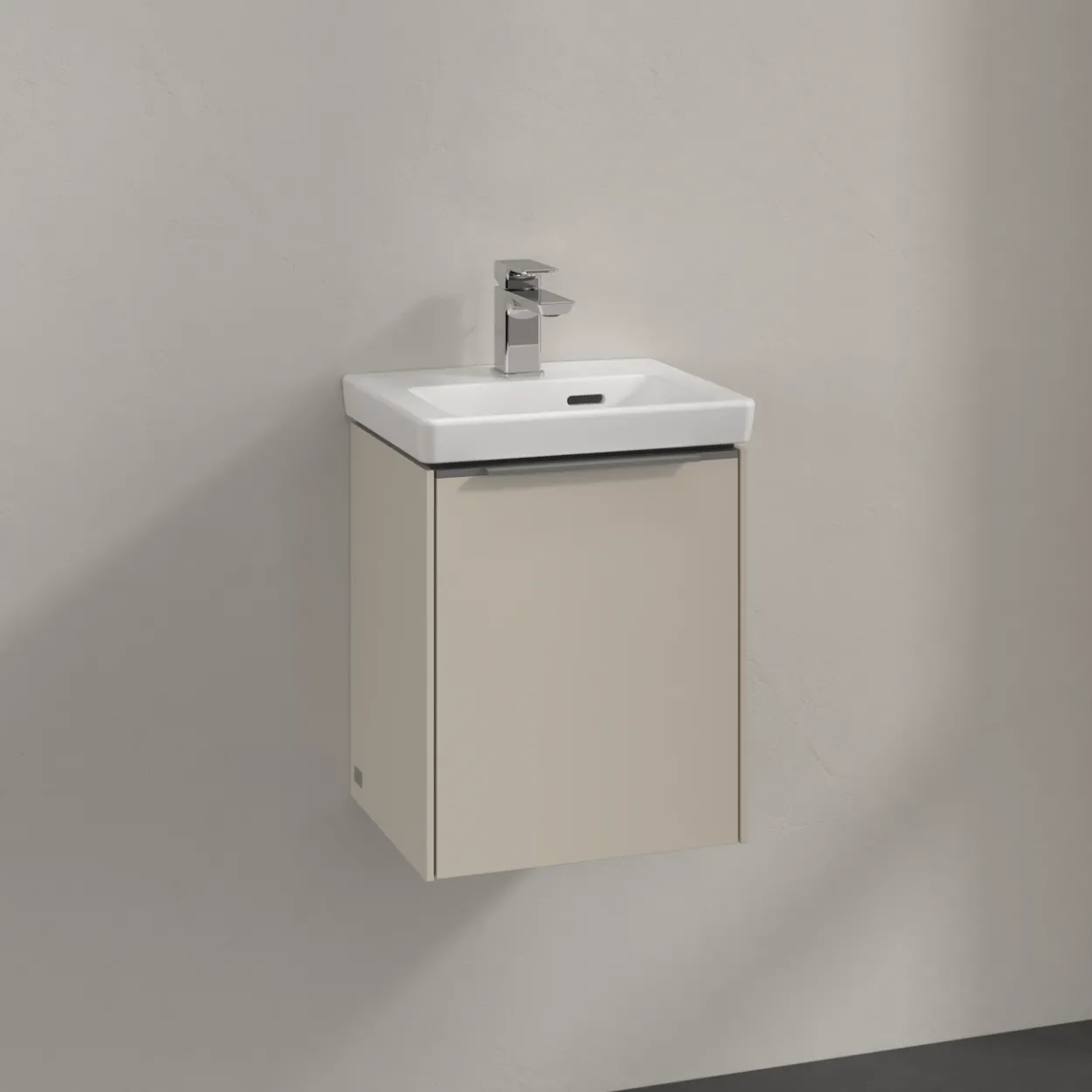 V&b subway 3.0 servantskap 35x42 venstre cashmere grey håndtak i krom