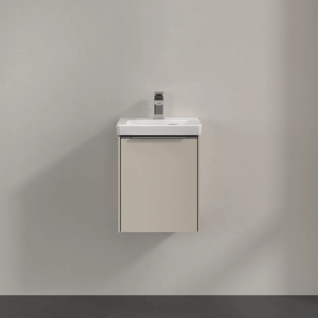 V&b subway 3.0 servantskap 35x42 venstre cashmere grey håndtak i krom