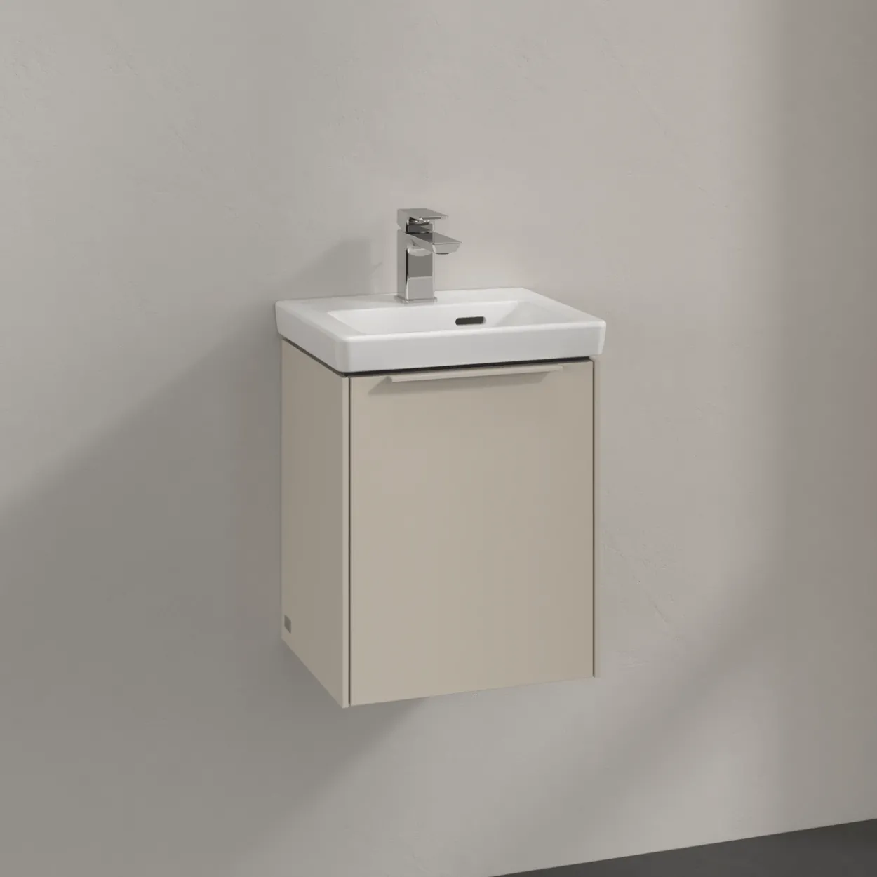 V&b subway 3.0 servantskap 35x42 venstre cashmere grey håndtak i møbelets farge