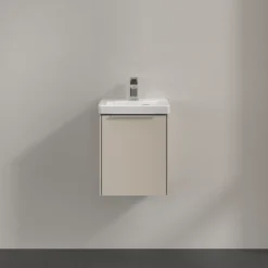 V&b subway 3.0 servantskap 35x42 venstre cashmere grey håndtak i møbelets farge