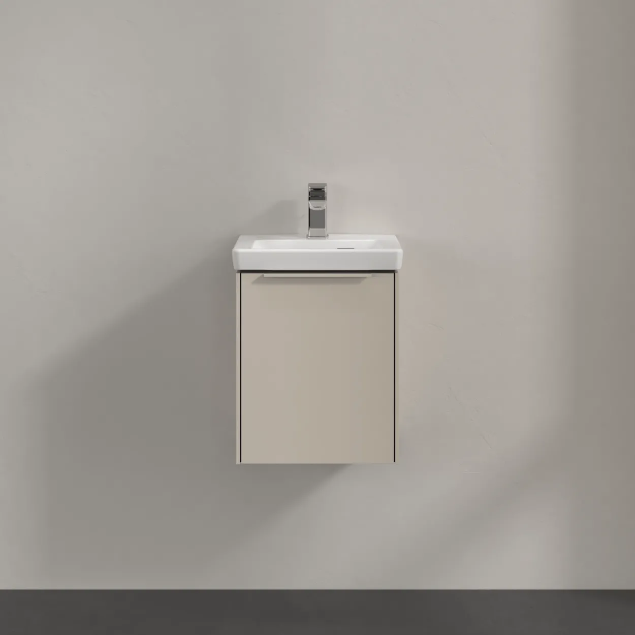 V&b subway 3.0 servantskap 35x42 venstre cashmere grey håndtak i møbelets farge