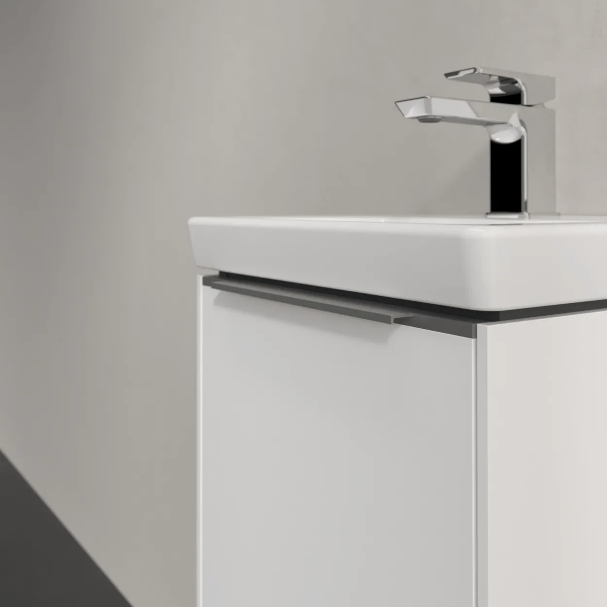 V&b subway 3.0 servantskap 35x42 venstre pure white håndtak i krom