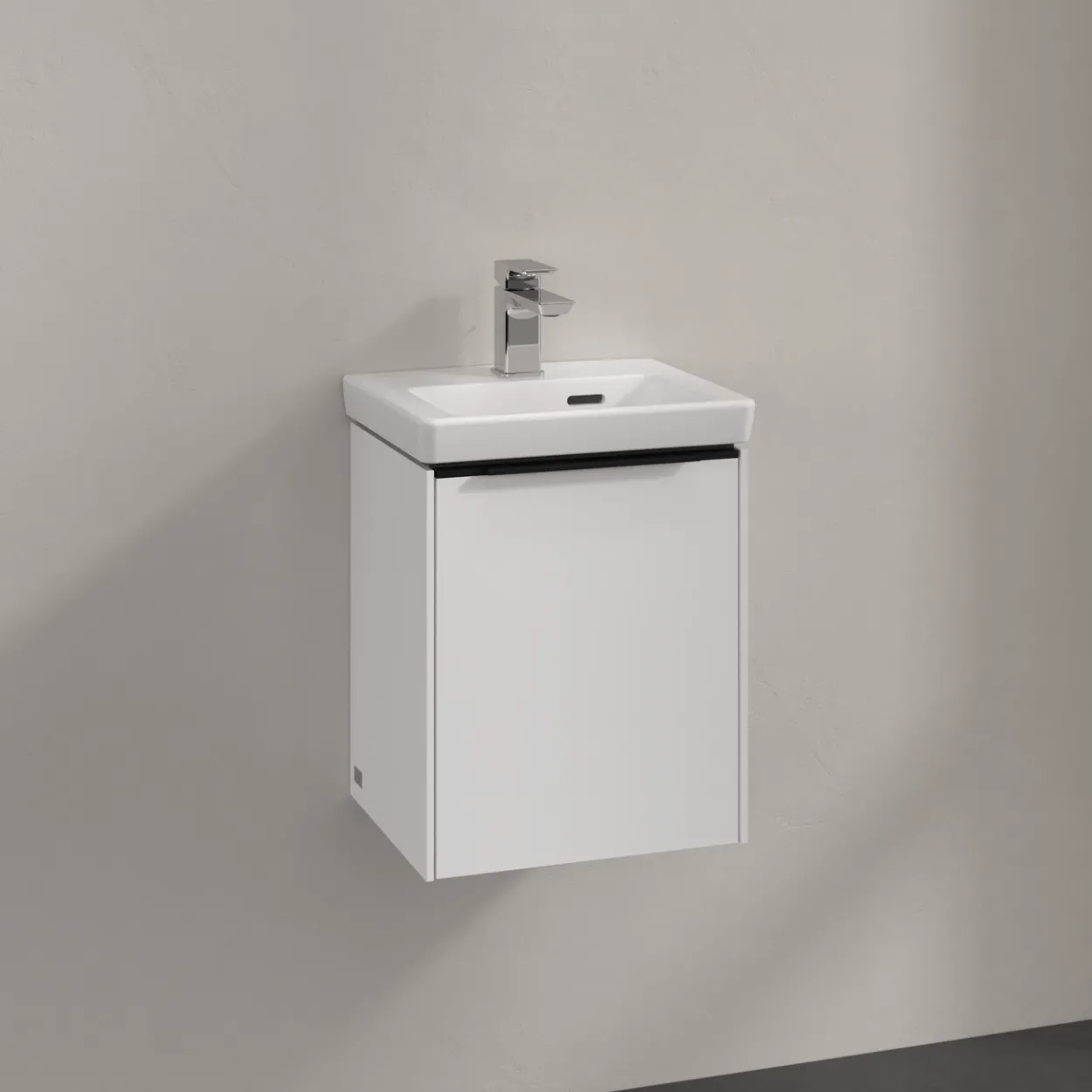 V&b subway 3.0 servantskap 35x42 venstre pure white håndtak i volcano black