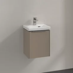V&b subway 3.0 servantskap 35x42 venstre taupe håndtak i krom