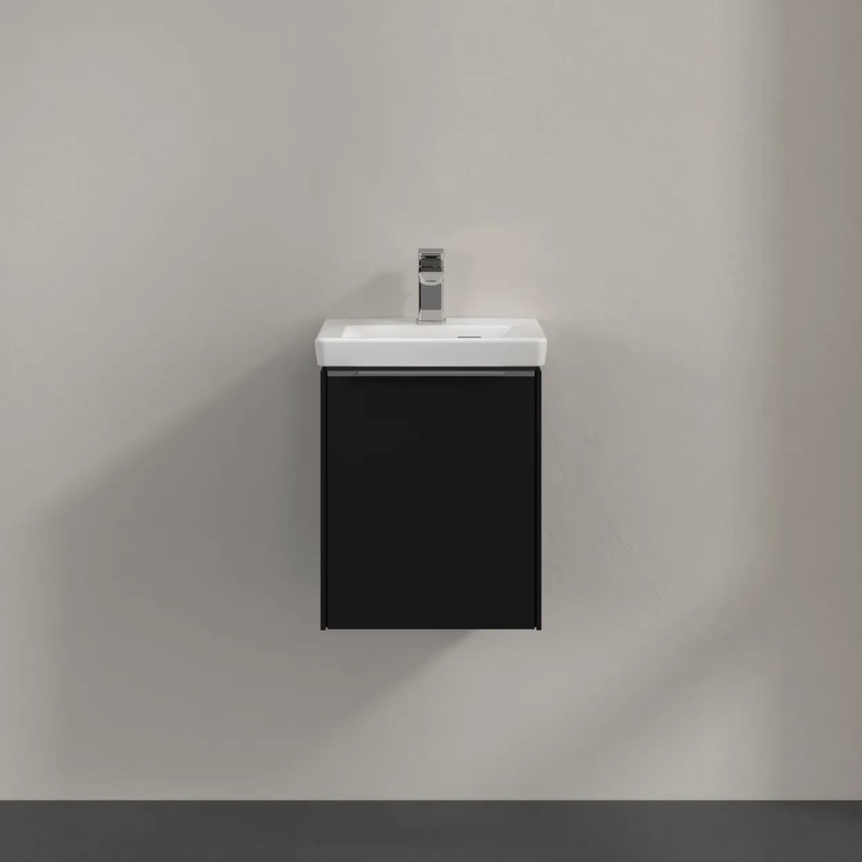 V&b subway 3.0 servantskap 35x42 venstre volcano black håndtak i krom