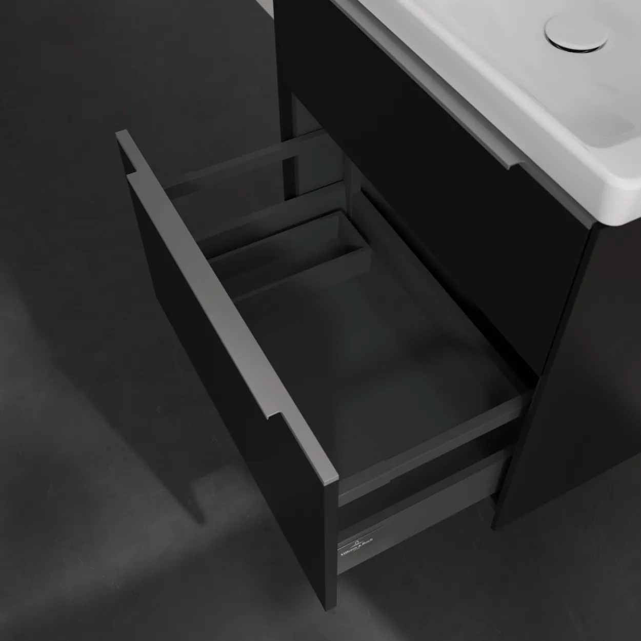 V&b subway 3.0 servantskap 62x57 volcano black håndtak i krom