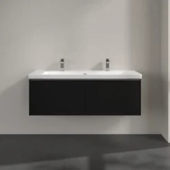 V&b subway 3.0 servantskap 127x42 volcano black håndtak i krom