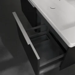 V&b subway 3.0 servantskap 127x42 volcano black håndtak i krom