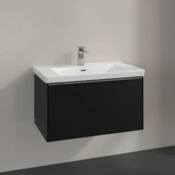 V&b subway 3.0 servantskap 77x42 volcano black håndtak i krom