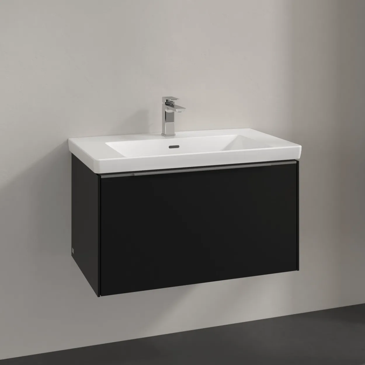 V&b subway 3.0 servantskap 77x42 volcano black håndtak i krom