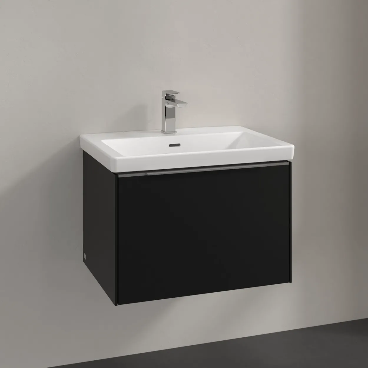 V&b subway 3.0 servantskap 66x42 volcano black håndtak i krom
