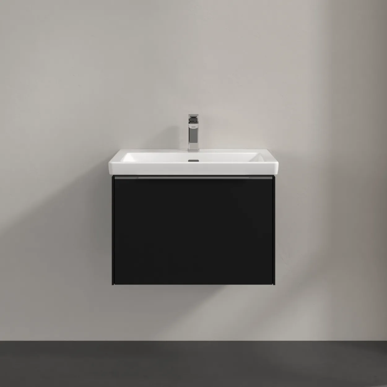 V&b subway 3.0 servantskap 66x42 volcano black håndtak i krom