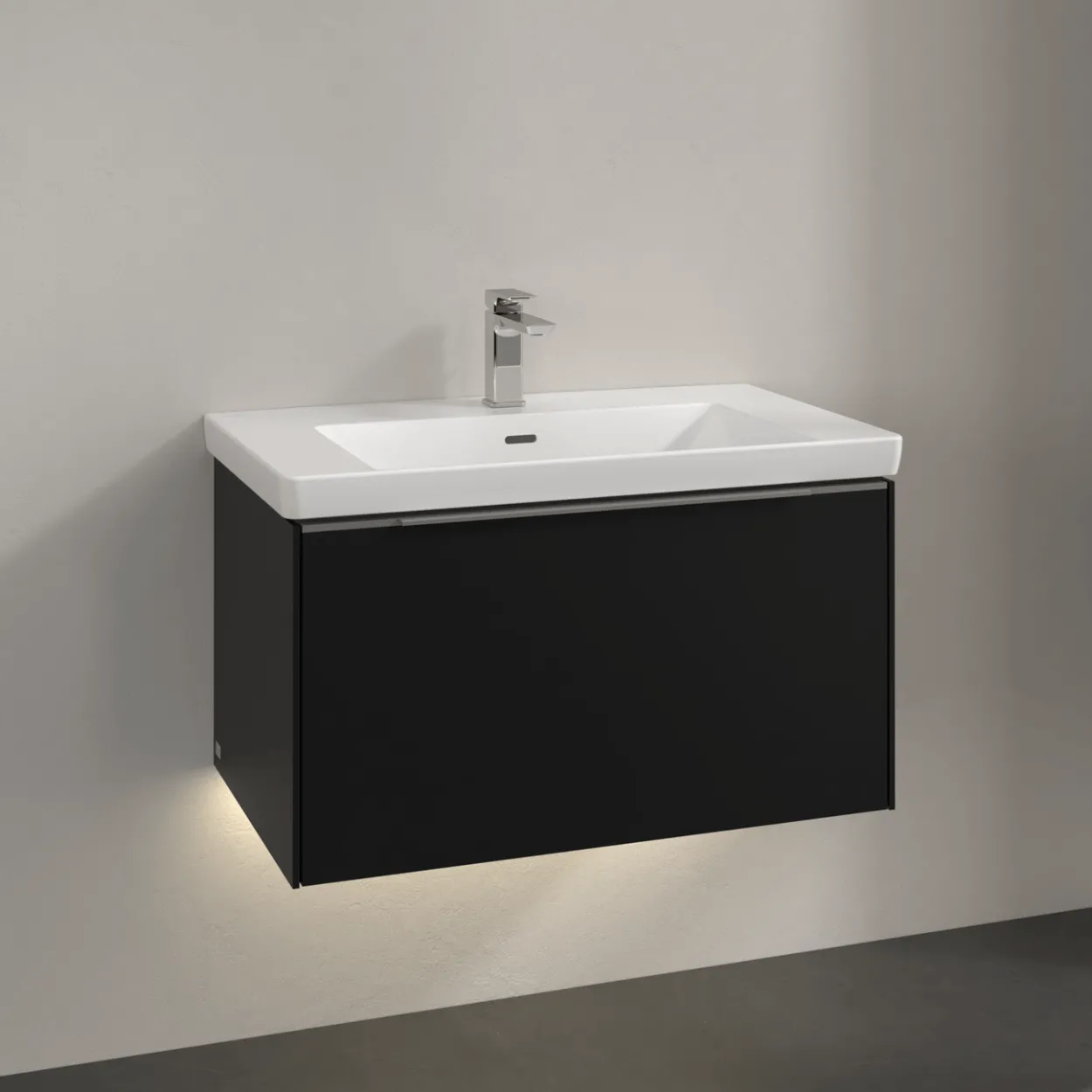 V&b subway 3.0 servantskap 77x42 volcano black m/lys håndtak i krom