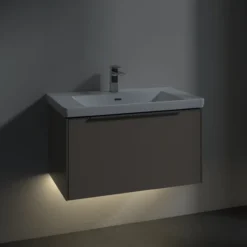 V&b subway 3.0 servantskap 77x42 volcano black m/lys håndtak i krom