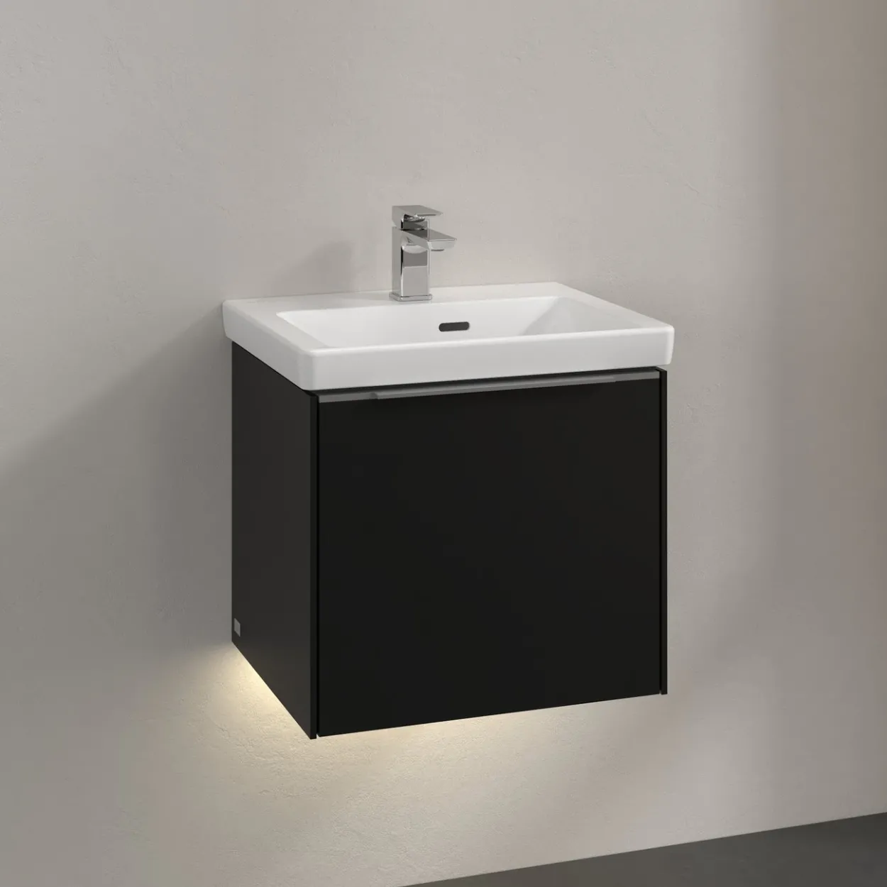 V&b subway 3.0 servantskap 47x42 volcano black m/lys håndtak i krom