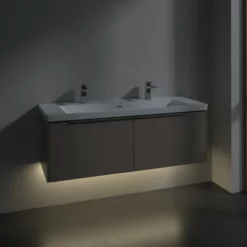 V&b subway 3.0 servantskap 127x42 volcano black m/lys håndtak i krom