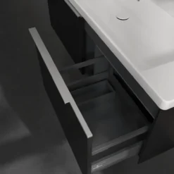 V&b subway 3.0 servantskap 127x42 volcano black m/lys håndtak i krom