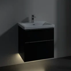 V&b subway 3.0 servantskap 57x47 volcano black m/lys håndtak i krom