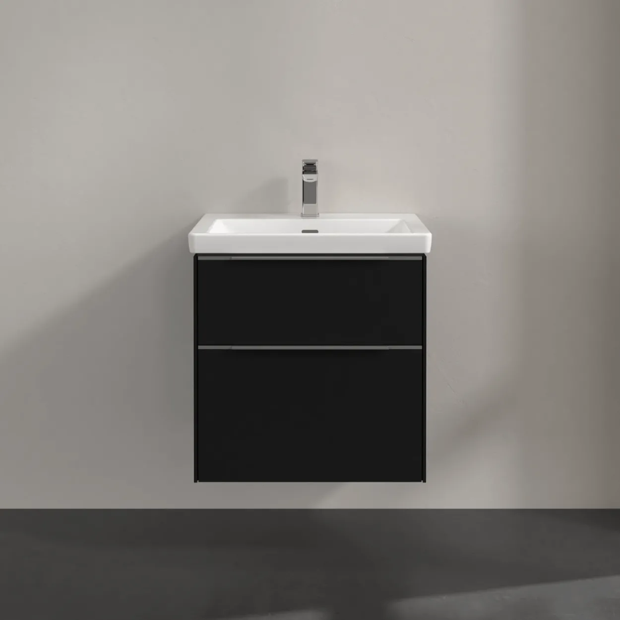 V&b subway 3.0 servantskap 57x47 volcano black m/lys håndtak i krom