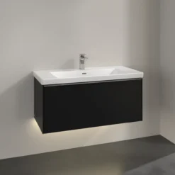 V&b subway 3.0 servantskap 97x42 volcano black m/lys håndtak i krom