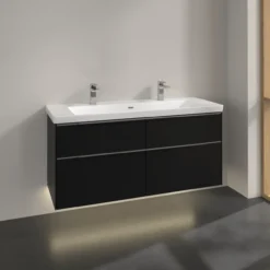 V&b subway 3.0 servantskap 127x57 volcano black m/lys håndtak i krom