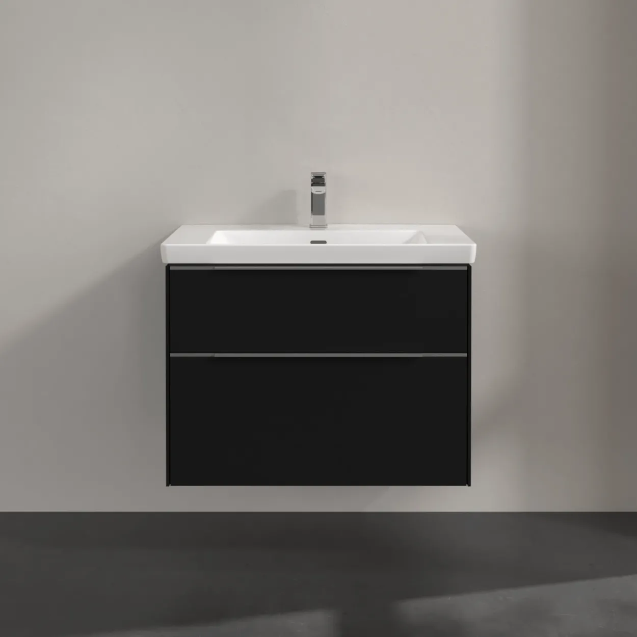 V&b subway 3.0 servantskap 77x57 volcano black m/lys håndtak i krom