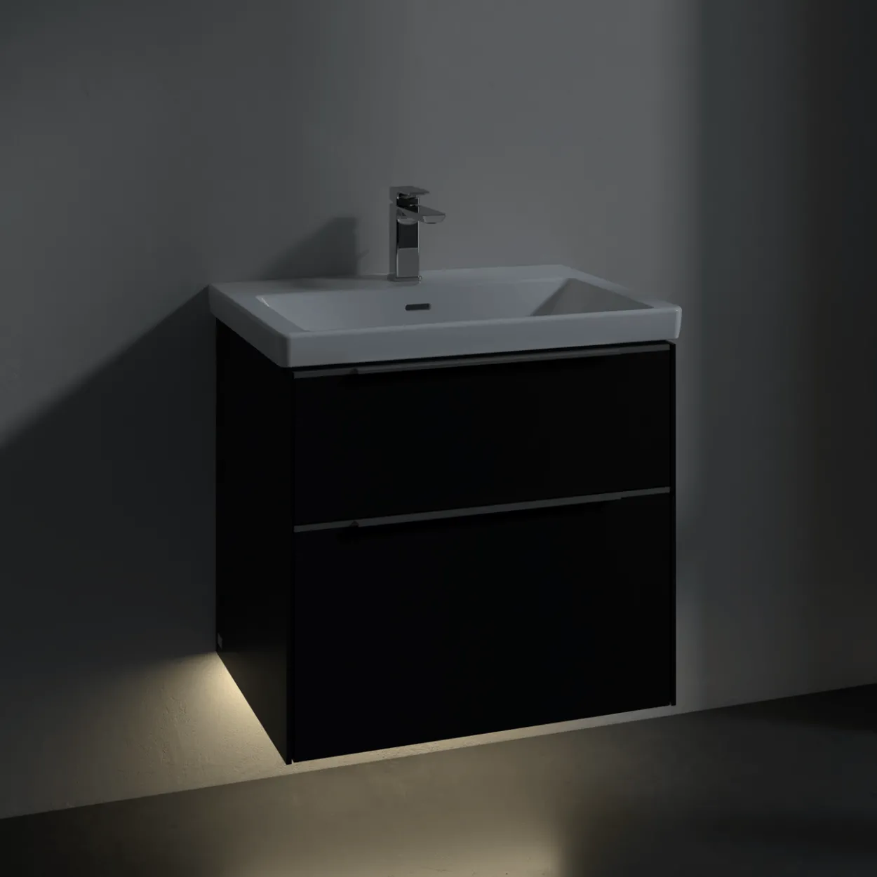V&b subway 3.0 servantskap 62x57 volcano black m/lys håndtak i krom