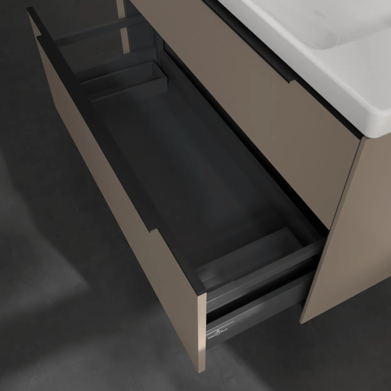 V&b subway 3.0 servantskap 97x57 volcano black m/lys håndtak i møbelets farge