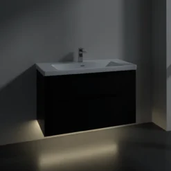 V&b subway 3.0 servantskap 97x57 volcano black m/lys håndtak i møbelets farge