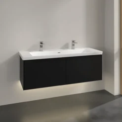 V&b subway 3.0 servantskap 127x42 volcano black m/lys håndtak i møbelets farge