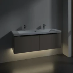 V&b subway 3.0 servantskap 127x42 volcano black m/lys håndtak i møbelets farge