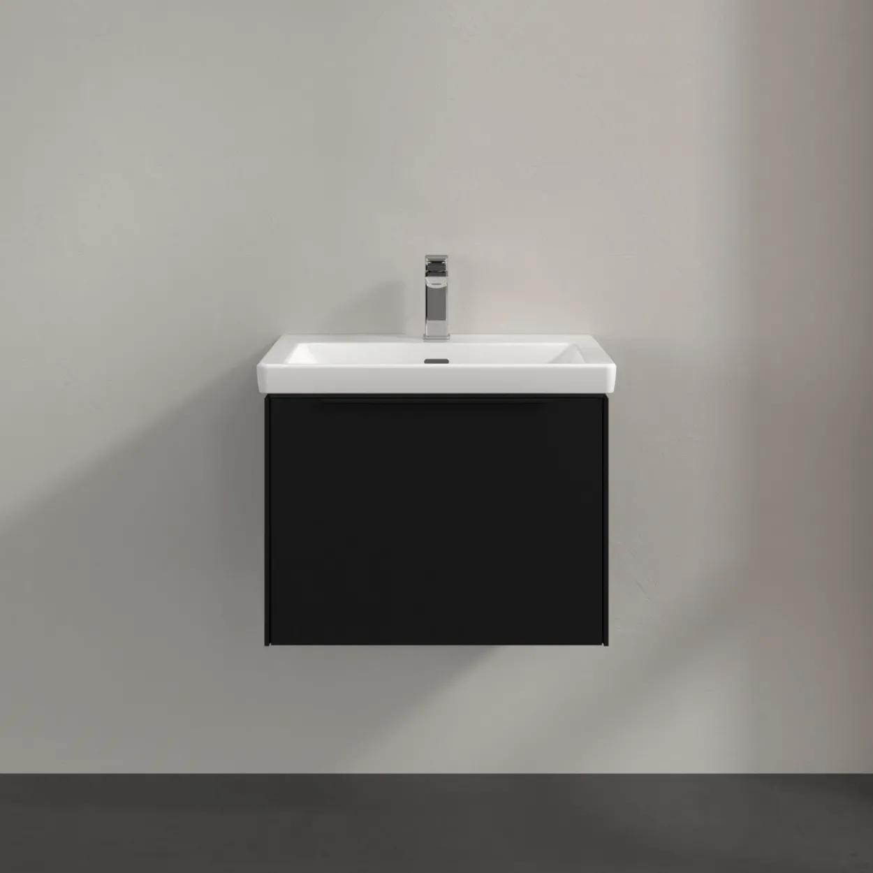 V&b subway 3.0 servantskap 57x42 volcano black m/lys håndtak i møbelets farge