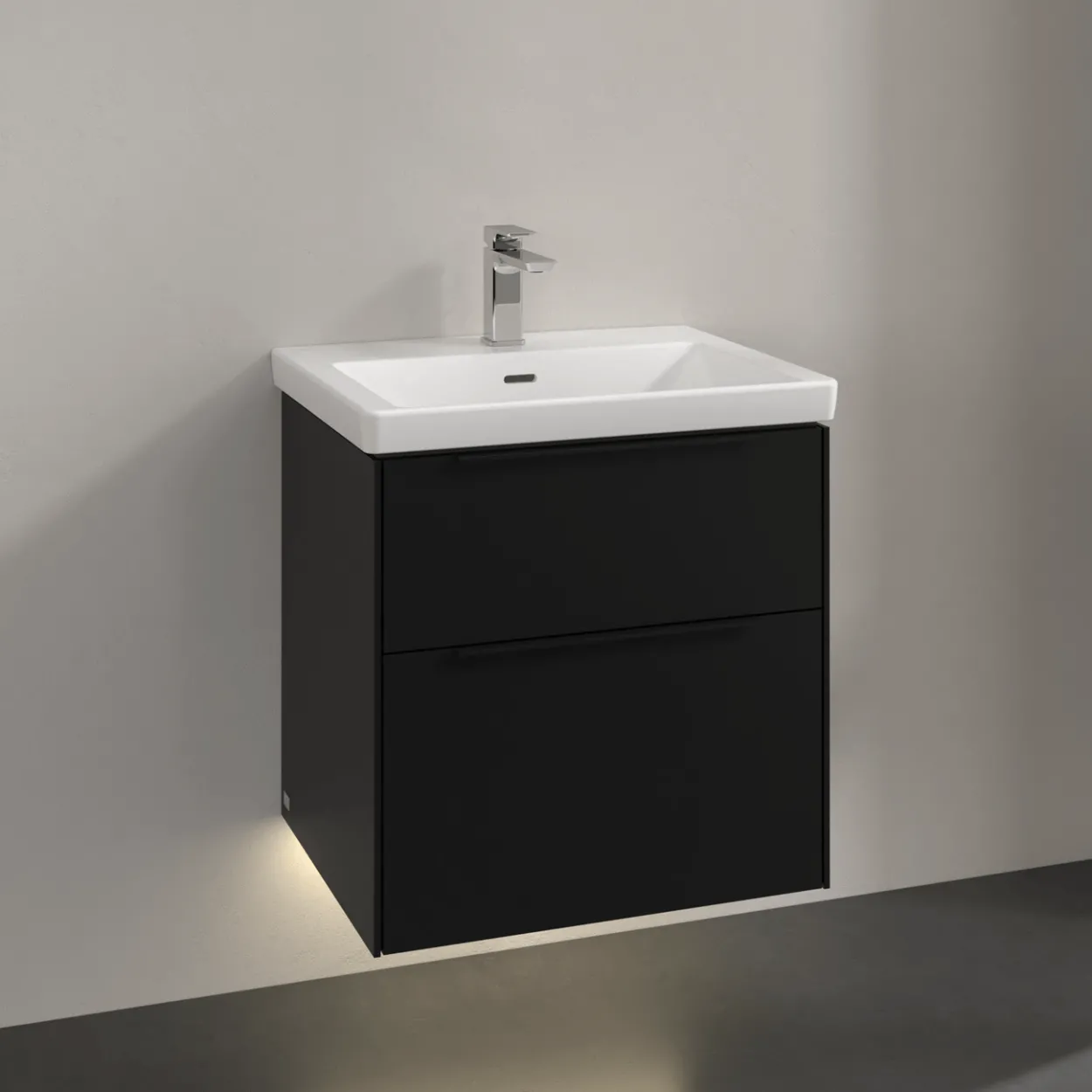 V&b subway 3.0 servantskap 57x47 volcano black m/lys håndtak i møbelets farge