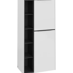 V&b subway 3.0 sideskap 57x120 høyre brilliant white håndtak i volcano black