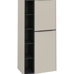 V&b subway 3.0 sideskap 57x120 høyre cashmere grey håndtak i volcano black