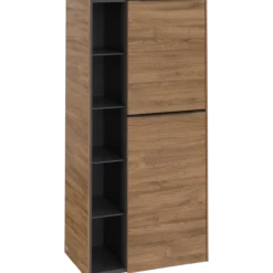 V&b subway 3.0 sideskap 57x120 høyre kansas oak håndtak i volcano black