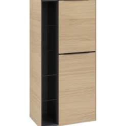 V&b subway 3.0 sideskap 57x120 høyre nordic oak håndtak i volcano black