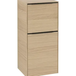 V&b subway 3.0 sideskap 40x86 høyre nordic oak håndtak i volcano black