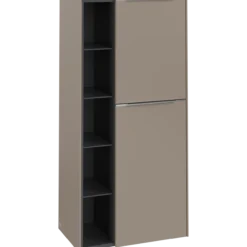 V&b subway 3.0 sideskap 57x120 høyre taupe håndtak i krom
