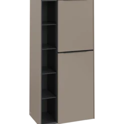 V&b subway 3.0 sideskap 57x120 høyre taupe håndtak i volcano black