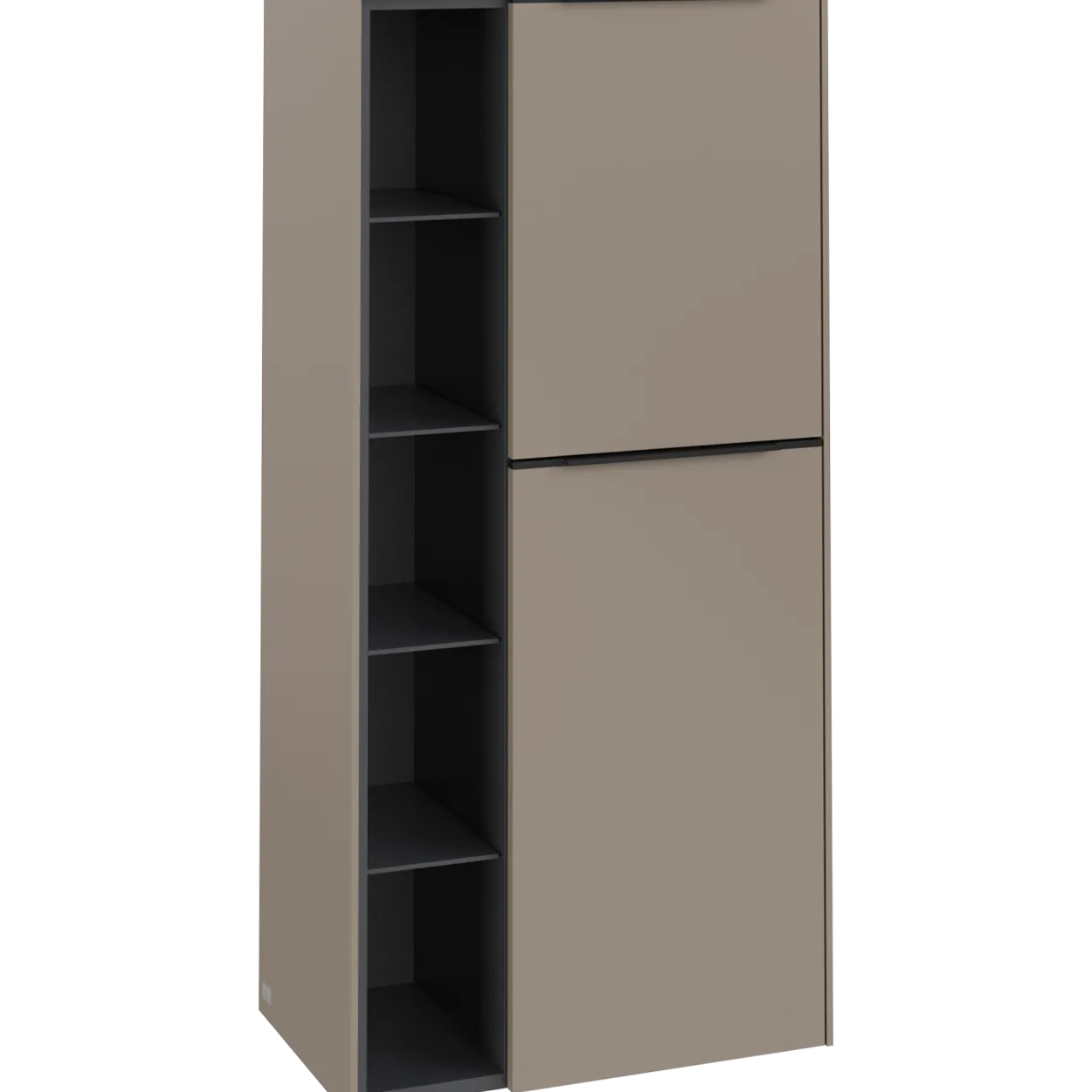 V&b subway 3.0 sideskap 57x120 høyre taupe håndtak i volcano black