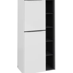 V&b subway 3.0 sideskap 57x120 venstre brilliant white håndtak i volcano black