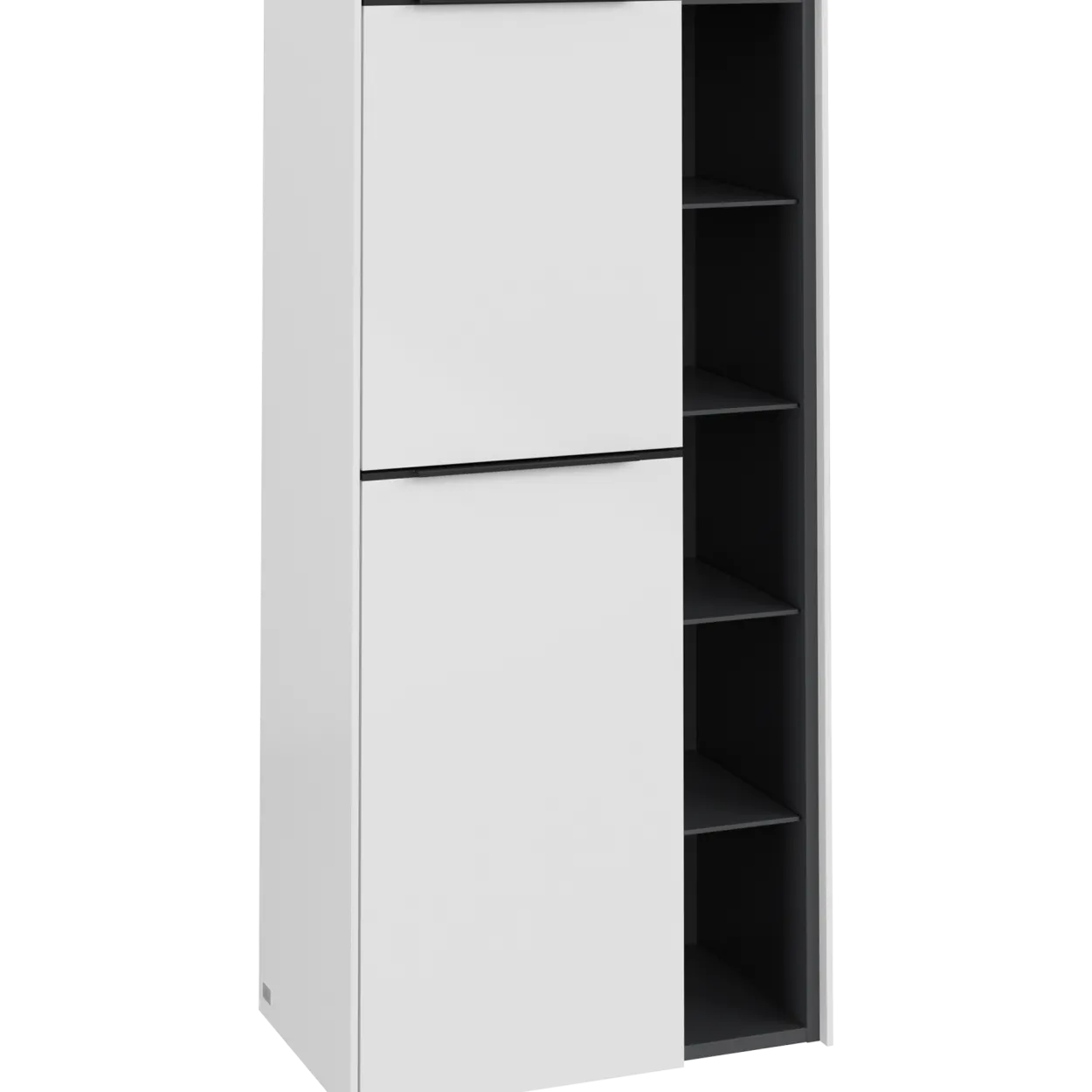 V&b subway 3.0 sideskap 57x120 venstre brilliant white håndtak i volcano black
