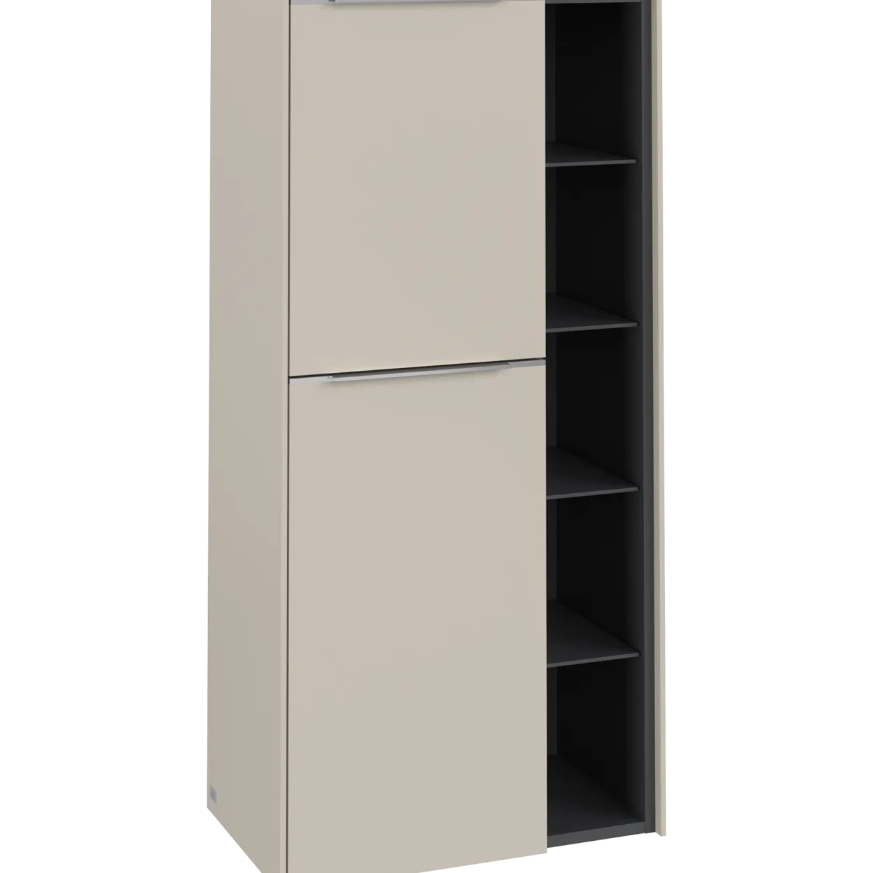 V&b subway 3.0 sideskap 57x120 venstre cashmere grey håndtak i krom